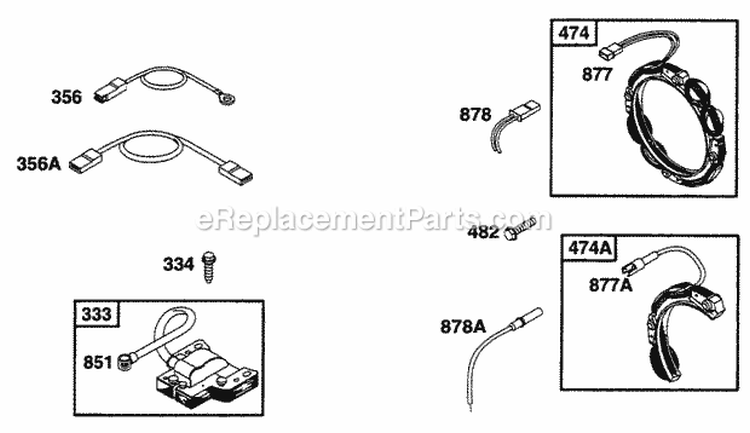 Elect Diagram and Parts List for 254702-0103-01  Briggs and Stratton Engine